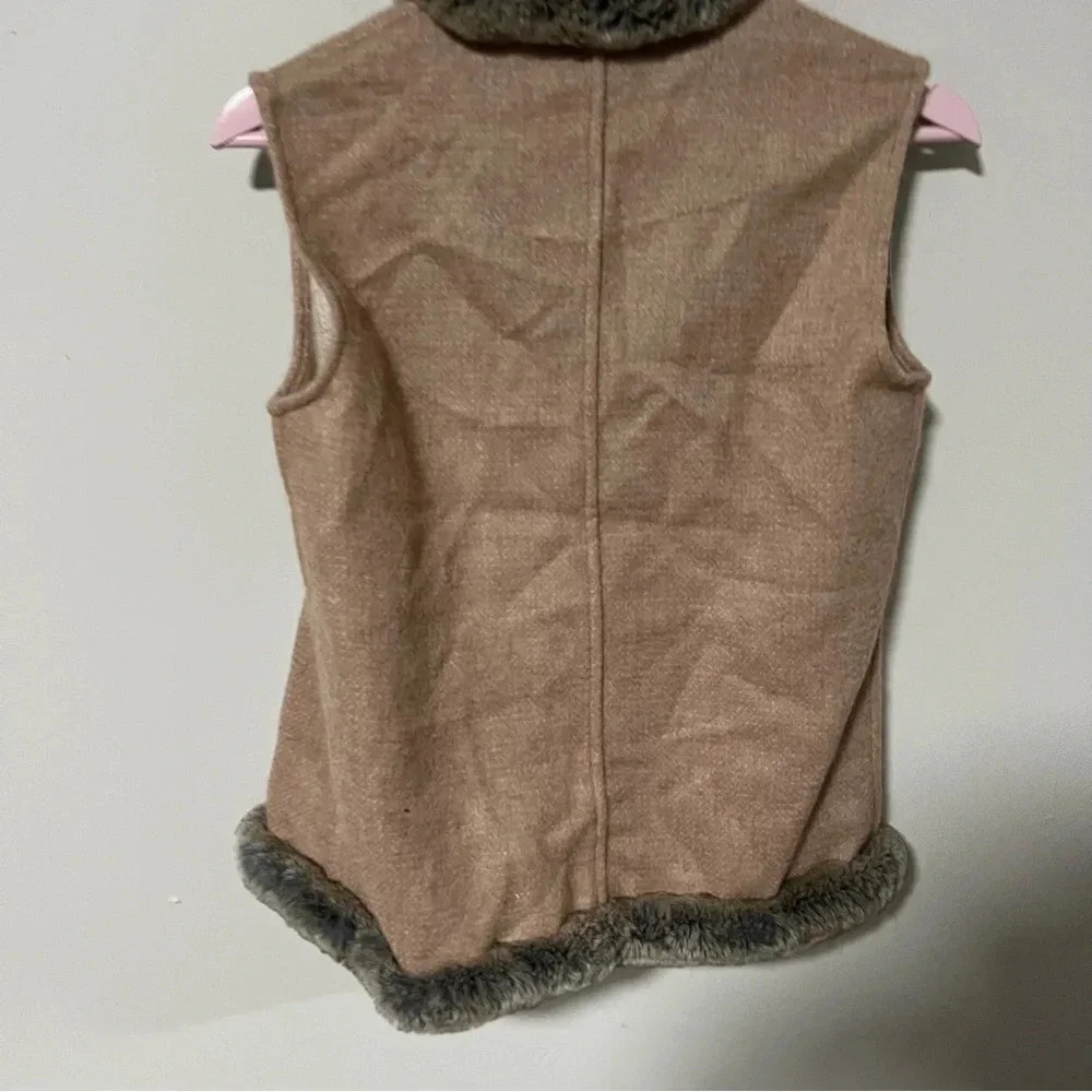 NWT J. McLaughlin Alina Cashmere Fur Trim Vest Reversible Size XS - Picture 6 of 11
